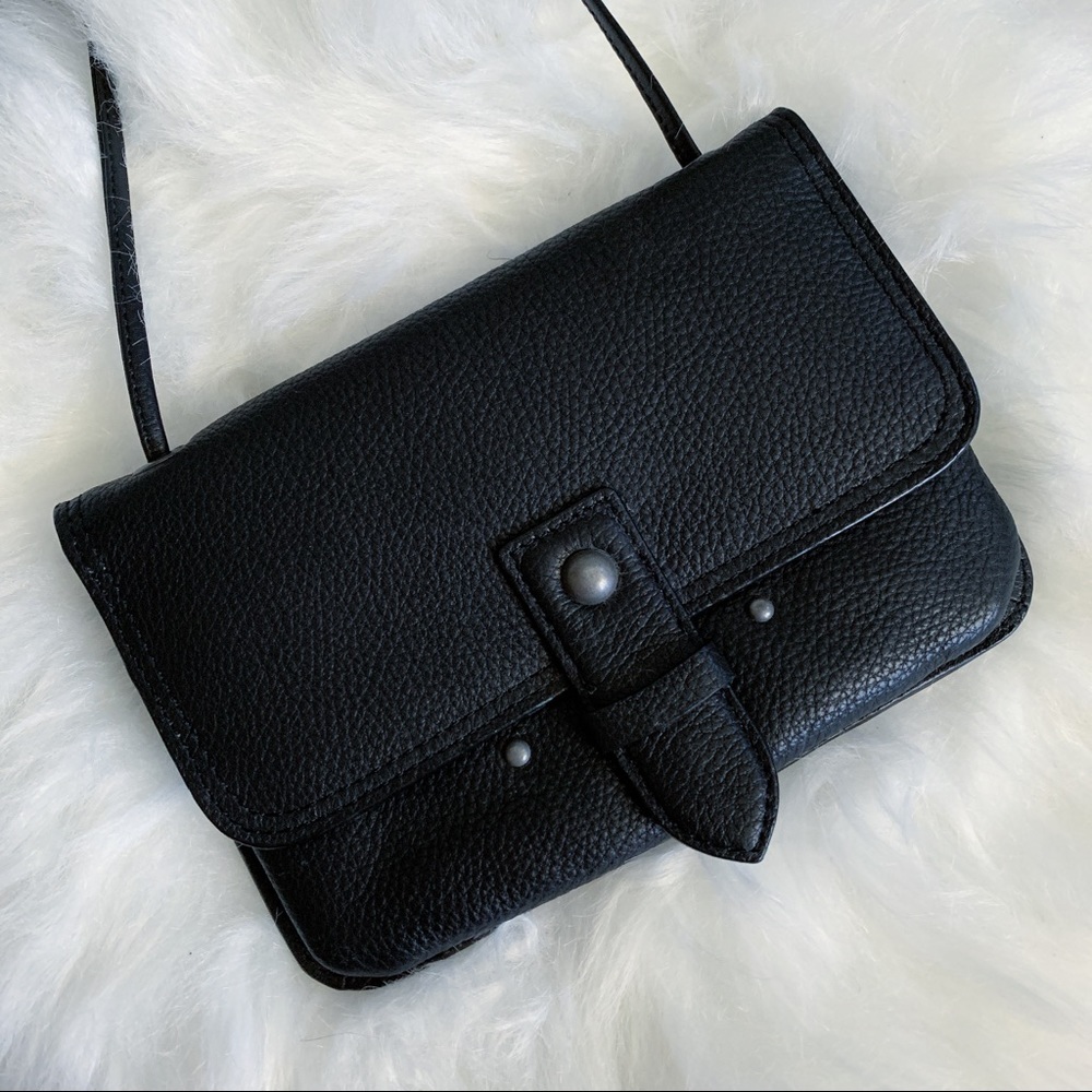 NWOT Lucky Brand Black Leather Thin Crossbody